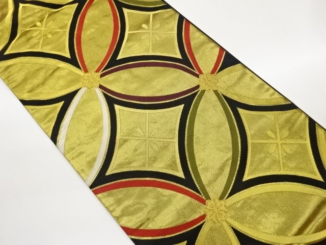JAPANESE KIMONO / FUKURO OBI / WOVEN FLOWER CREST & SHIPPO 